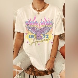 Free Bird America Graphic Casual Festival Tee Top